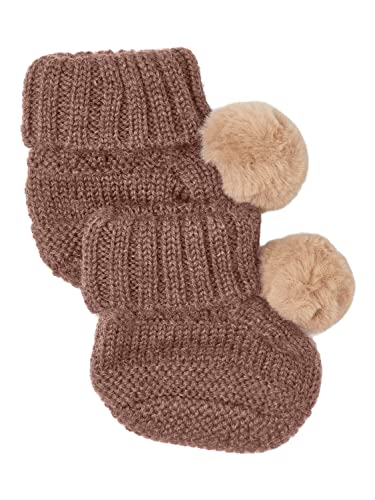 NAME IT Baby Girls NBFWRILLA Wool Knit Slippers W/DOT XXII Socken, Cognac, 62/68 von NAME IT