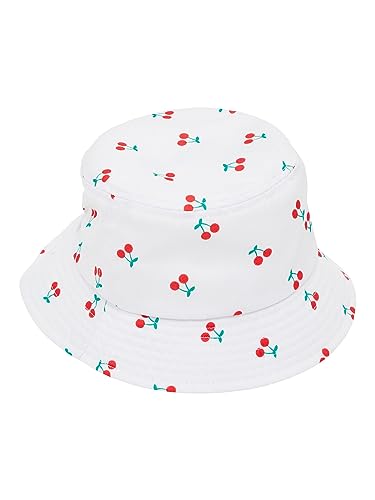 name it Baby Girls NKFFILLIPA Bucket HAT Hut, Bright White/AOP:Cherry Print, 52/53 von NAME IT