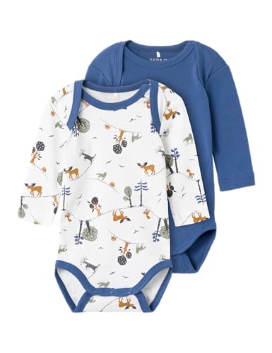 NAME IT Baby-Jungen NBMBODY 2P LS True Navy Forest NOOS Body, 62 (2er Pack) von NAME IT