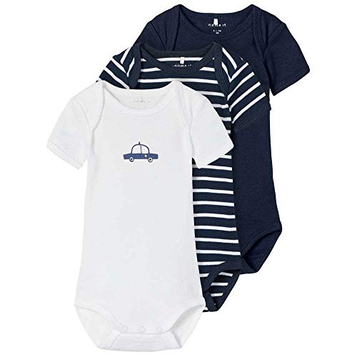 NAME IT Baby-Jungen NBMBODY 3P SS Dark Sapphire YD 2 NOOS Kleinkind Unterwäsche-Satz, 56 von NAME IT