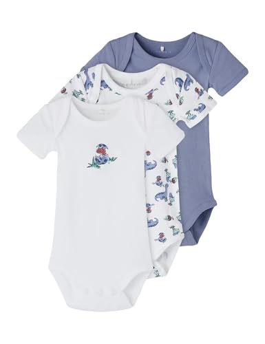 NAME IT Baby-Jungen NBMBODY 3P SS WILD Wind Dino NOOS Body, 50 (3er Pack) von NAME IT