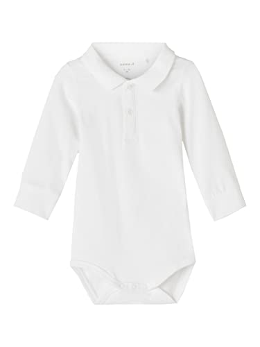 NAME IT Baby-Jungen NBMHOLGER LS Polo Body NOOS Langarmbody, Bright White, 74 von NAME IT