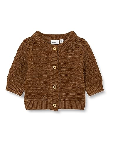 NAME IT Baby-Jungen NBMLEMALLE LS Knit Card Strickjacke, Kangaroo, 68 von NAME IT