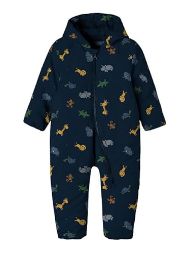 Name It Baby-Jungen NBMMAX Suit Zoo Schneeanzug, Blau ( dark sapphire), 62-68 von NAME IT