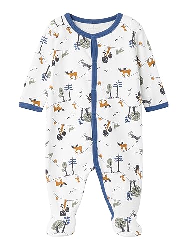 Name It Baby Strampler mit "Forest" Print mit Knöpfen Bright White-50 von NAME IT