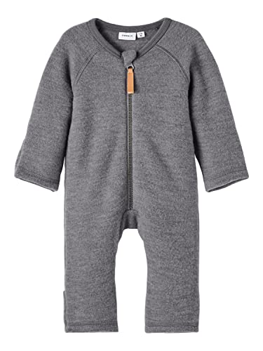 NAME IT Baby-Jungen NBMWMINO Wool BRU LS Suit XXIII Jumpsuit, Peppercorn, 56 von NAME IT