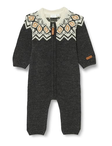 NAME IT Baby-Jungen NBMWRISS Wool LS Knit Suit XXIII Jumpsuit, Vetiver, 62 von NAME IT