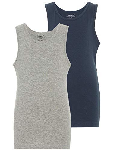 NAME IT Baby-Jungen NITTANK TOP K B NOOS Unterhemd, Mehrfarbig (Grey Melange), 116 (Herstellergröße: 110-116) (2er Pack) von NAME IT