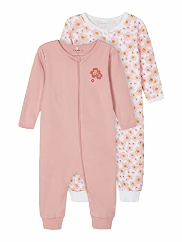 NAME IT Baby Jungen Nbfnightsuit 2p Zip Silver Pink Noos Baby und Kleinkind Schlafanz ge, Silver Pink, 98 EU von NAME IT