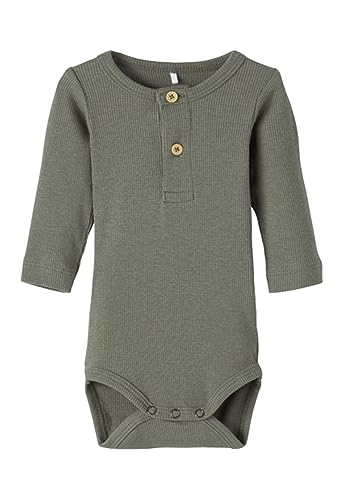 NAME IT Baby - Jungen Nbmkab Ls Body Noos, Dusty Olive/Detail:melange, 50 von NAME IT