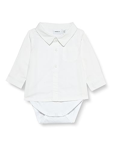 NAME IT Baby - Jungen Nbmnasin Shirtbody, Bright White, 62 von NAME IT