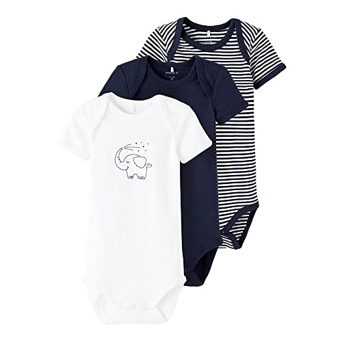 NAME IT Baby - Jungen Nbnbody 3p Y/D Core Noos Schlafanzug, Dark Sapphire, 50 EU von NAME IT