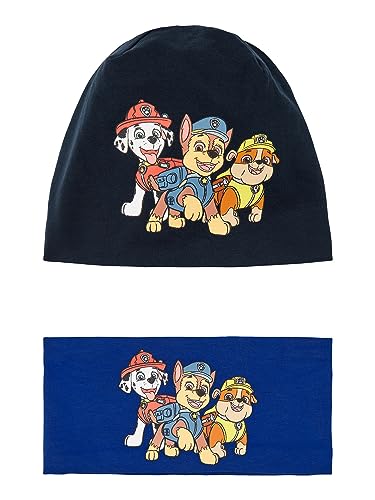 NAME IT Baby - Jungen Nmmfelix Pawpatrol Maxi Headb/Hat Cplg Beanie/Stirnband, Surf The Web/Pack:HEADB/Surf The Web. HAT/Dark Sap, 46-47 EU von NAME IT