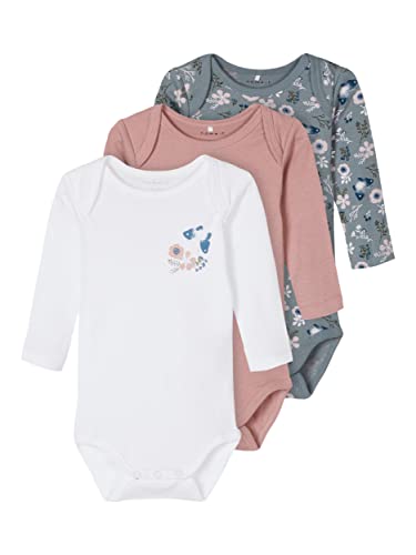 NAME IT Baby Mädchen 3er-Pack Langarm Bodys Pale Mauve 62 von NAME IT