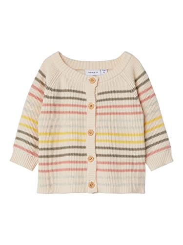 NAME IT Baby-Mädchen NBFHIPAS LS Knit Card Strickjacke, Peyote Melange, 56 von NAME IT