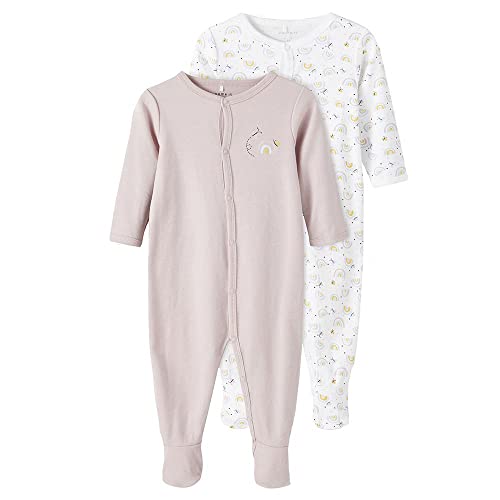 NAME IT Baby-Mädchen NBFNIGHTSUIT 2P W/F Rainbow NOOS Kleinkind-Schlafanzüge, Violet Ice, 86 von NAME IT