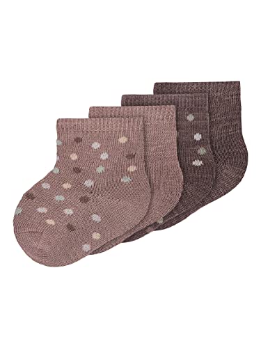 NAME IT Baby-Mädchen NBFWAK Wool XXIII Socken, Antler/Pack:4 Pack, 62/68 von NAME IT