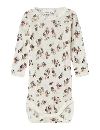 NAME IT Baby-Mädchen NBFWANG Wool Needle LS Body NOOS Langarmbody, Weiß, 50 von NAME IT