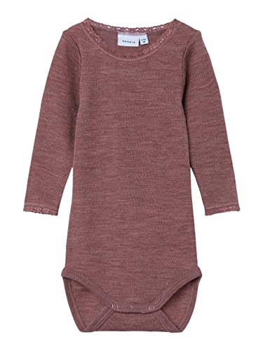 NAME IT Baby-Mädchen NBFWANG Wool Needle LS NOOS XXII Body, Cognac, 50 von NAME IT