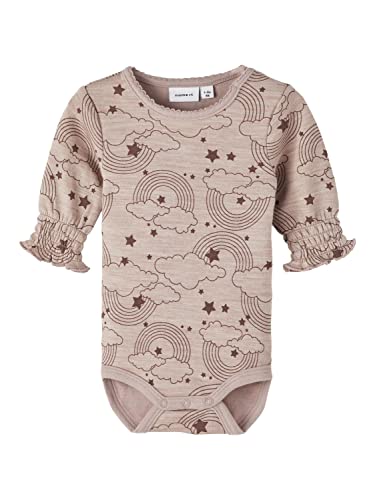 NAME IT Baby-Mädchen NBFWUPPO Wool/COT LS XXIII Body, Moonbeam, 80 von NAME IT