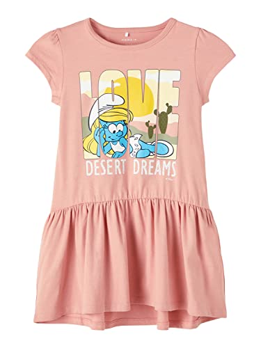 NAME IT Baby-Mädchen NMFANINA Smurfs SS Dress VDE Kleid, Aspen Gold, 110 von NAME IT