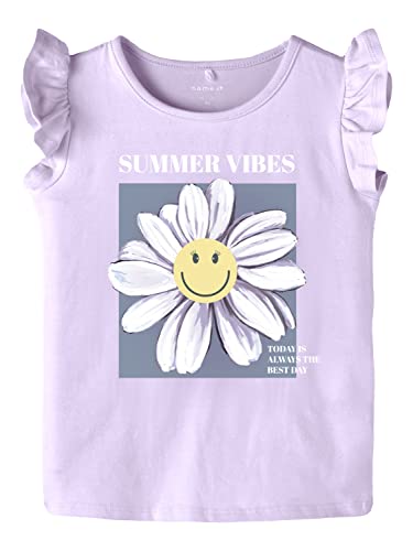 NAME IT Baby-Mädchen NMFARINA Happy SS TOP Box SMI T-Shirt, Double Cream, 92 von NAME IT