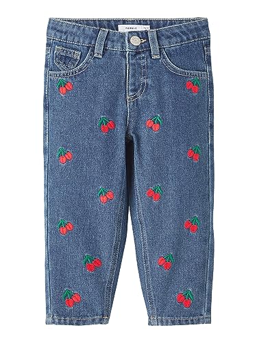 NAME IT Baby-Mädchen NMFBELLA MOM Jeans 1250-TE NOOS Jeanshose, Dark Blue Denim, 86 von NAME IT