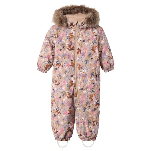 NAME IT Baby-Mädchen NMFSNOW10 Suit WILD Flower FO Schneeanzug, Stucco, 80 von NAME IT