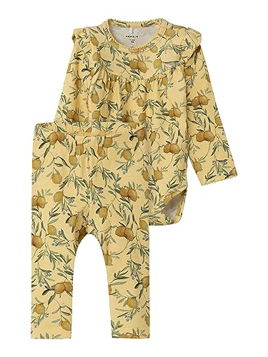 NAME IT Baby - Mädchen Nbffaline Ls Body Set, Pineapple Slice, 80 EU von NAME IT