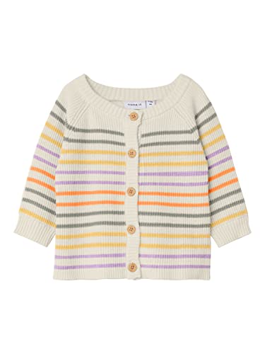 NAME IT Baby - Mädchen Nbfhipas Ls Knit Card Strickjacke, Peyote Melange, 74 EU von NAME IT