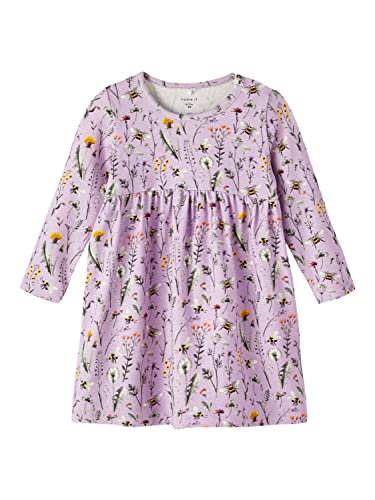 NAME IT Baby-Mädchen Nbfhubine Ls Dress Kleid, Orchid Bloom, 62 von NAME IT