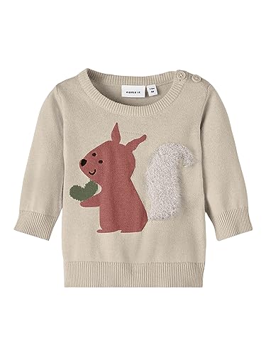 NAME IT Baby - Mädchen Nbfnelina Ls Knit, Peyote Melange, 74 von NAME IT