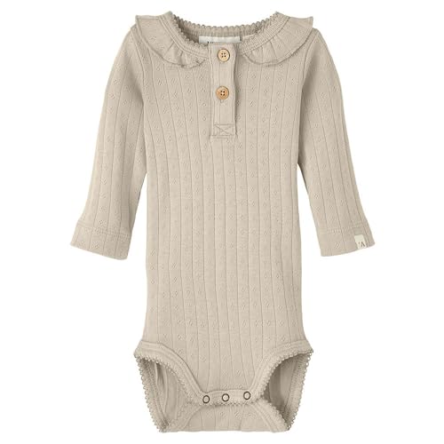 NAME IT Baby - Mädchen Nbfrachel Ls Slim Body Hea Lil Noos, Fog, 74 von NAME IT