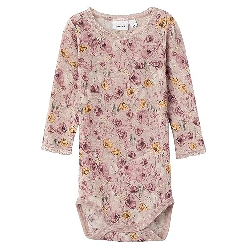 NAME IT Baby - Mädchen Nbfwang Wool Needle Ls Body Noos Xxiii, Sphinx/Aop:aop, 62 von NAME IT