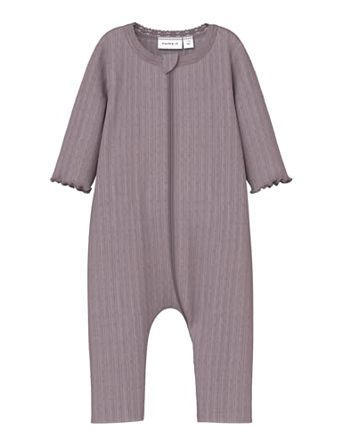 NAME IT Baby-Mädchen Nbfwossa Wool/Silk Rib Nightsuit Schlafstrampler, Lila, 68 von NAME IT