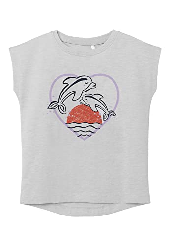 NAME IT Baby - Mädchen Nmfviolet Capsl Top H1 T-Shirt, Light Grey Melange, 86 EU von NAME IT