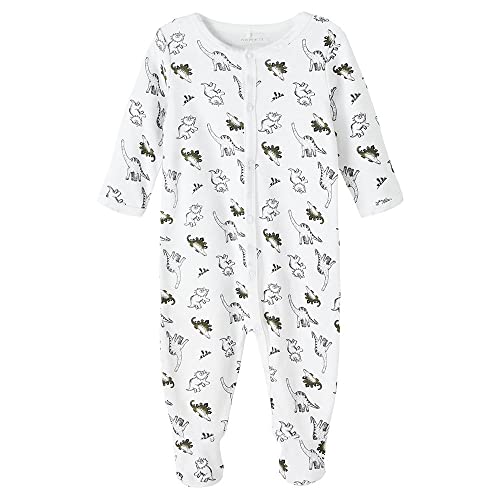 NAME IT Baby Strampler mit Dino Print mit Knöpfen Bright White-92 von NAME IT