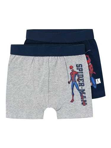NAME IT Jungen NMMNOZ Spiderman Boxer NOOS MAR Boxershorts, Dark Sapphire/Pack:2P DRAK Sapp+Grey Mel, 86 cm von NAME IT