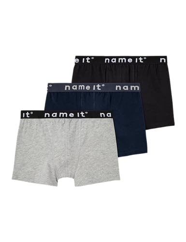 NAME IT Jungen Nkmboxer 3p Noos Unterhose, Black 1, 122-128 EU von NAME IT