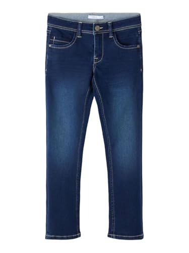 NAME IT Mädchen Nkmsilas Dnmtax Noos Pant Hose, Dark Blue Denim, 134 EU von NAME IT