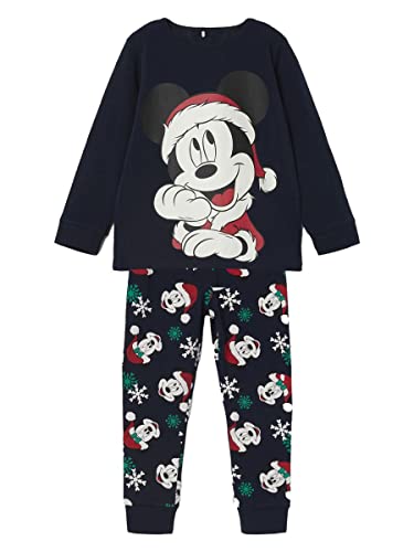 NAME IT Boy's NMMOPY Mickey LS NIGHTSET WDI Schlafanzug, Dark Sapphire, 110 von NAME IT