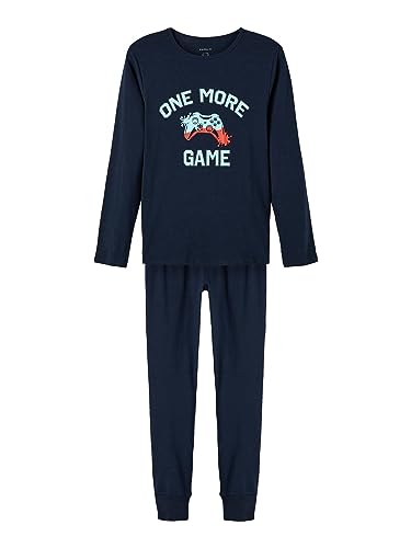 NAME IT Jungen Nkmnightset Dark Sapphire Game Noos Schlafanzug, Dark Sapphire, 110 EU von NAME IT