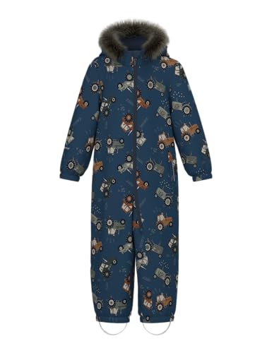 NAME IT Jungen Nmmsnow10 Suit AOP Fo Noos Schneeanzug, Dark Denim/AOP:Tractor, 110 von NAME IT