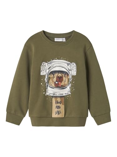 NAME IT Jungen Nmmobanno Ls Loose Bru Pb Sweatshirt, Deep Lichen Green, 104 EU von NAME IT