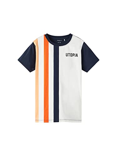 NAME IT Boy's NKMTASSO SS TOP Box Kurzärmeliges Shirt, Orange Chiffon, 116 von NAME IT