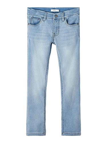 NAME IT Boy's Nkmtheo Dnmthayer Cor1 SWE Pant Noos Jeanshose, Light Blue Bleached Denim, 152 von NAME IT