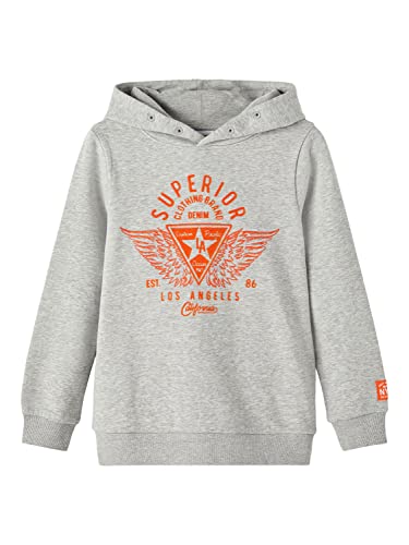 NAME IT Boy's NKMTOSMO LS Sweat WH BRU Sweatshirt, Grey Melange, 116 von NAME IT