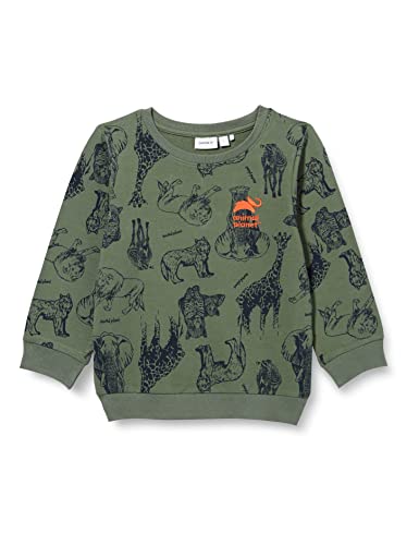 NAME IT Boy's NMMJEC ANIMALPLANET Sweat UNB BFU Sweatshirt, Laurel Wreath, 98 von NAME IT