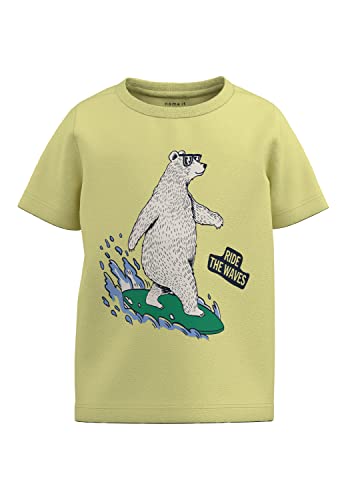 NAME IT Boy's NMMJESO SS TOP PB Kurzärmeliges Shirt, Yellow Pear, 92 von NAME IT