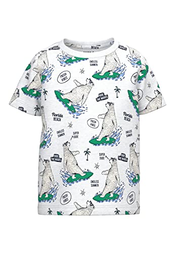 NAME IT Boy's NMMJOE SS TOP PB Kurzärmeliges Shirt, Light Grey Melange, 110 von NAME IT